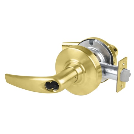 Schlage Grade 2 Office Cylindrical Lock with Field Selectable Vandlgard, Athens Lever, FSIC Less Core, Satin ALX50J ATH 606